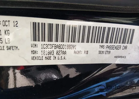 2013 Dodge Dart Sxt z USA, uszkodzony, nr VIN 1C3CDFBA8DD188201